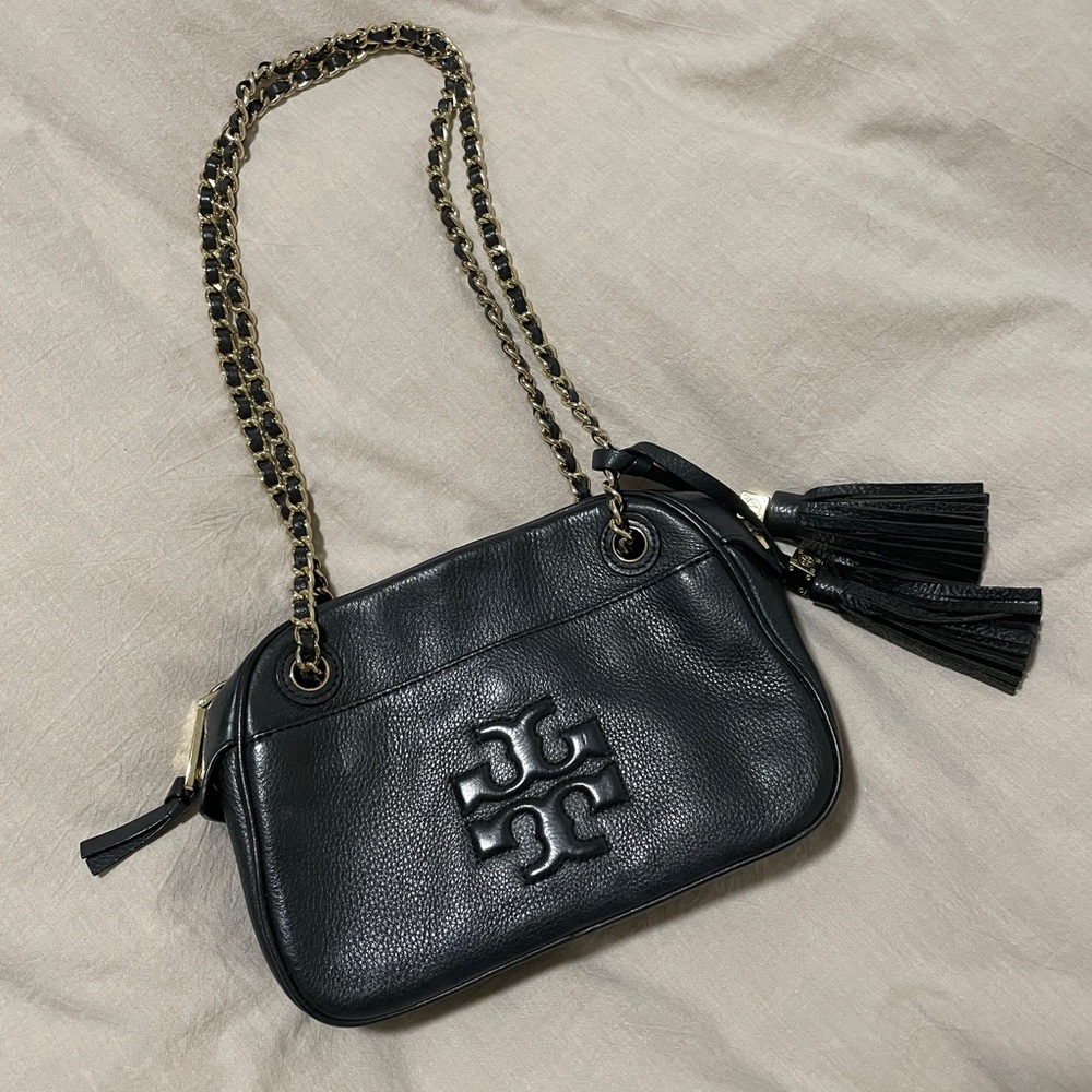 *Tory Burch* Thea black leather cross body bag